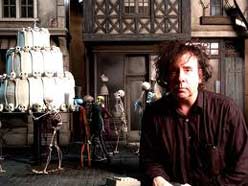 tim burton with corpse bride maquette